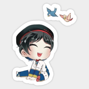 Smiling Neige LeBlanche Chibi with Birds Sticker